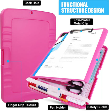 Red Plastic Clipboard with Storage,TFDLCG zm High Capacity Clip Boards 8.5x11,A4 Binder Nursing Clipboard Folder Heavy Duty for Women Teachers Work,School Office