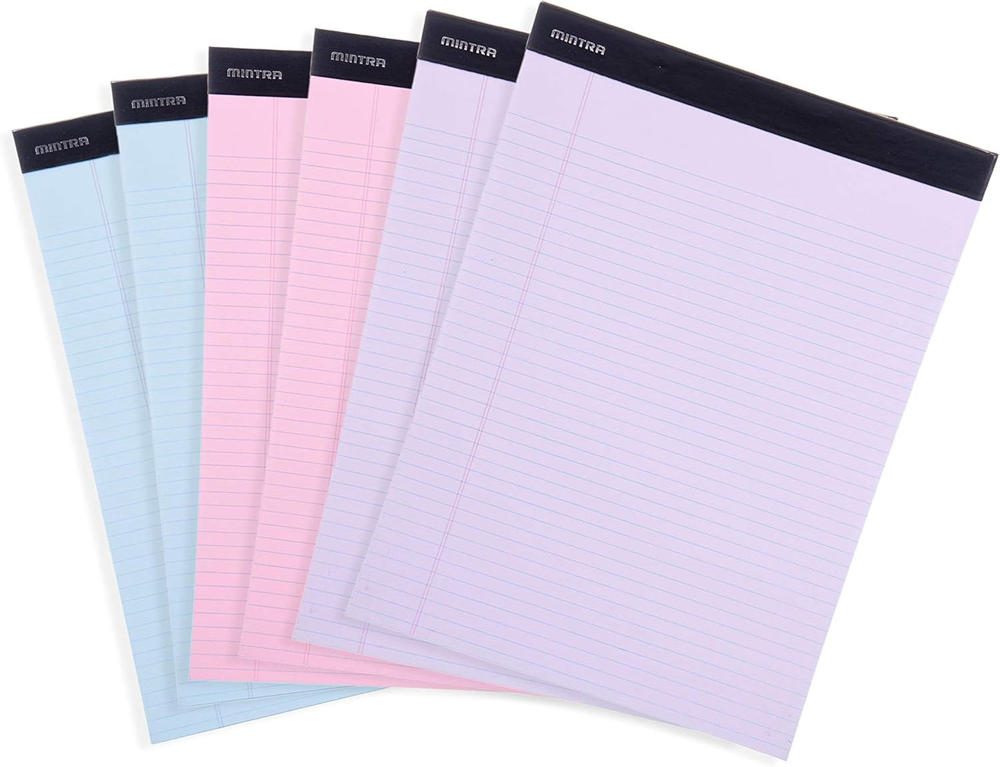 Mintra Office White Legal Pads – Ruled Notepads and Micro-Perforated Sheets, Ideal for Writing, Note-Taking & Creativity, Office, or Professional Use, Basic Pad 6 pack, 8.5"x11" (Narrow Ruled)