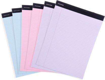 Mintra Office White Legal Pads – Ruled Notepads and Micro-Perforated Sheets, Ideal for Writing, Note-Taking & Creativity, Office, or Professional Use, Basic Pad 6 pack, 8.5"x11" (Narrow Ruled)