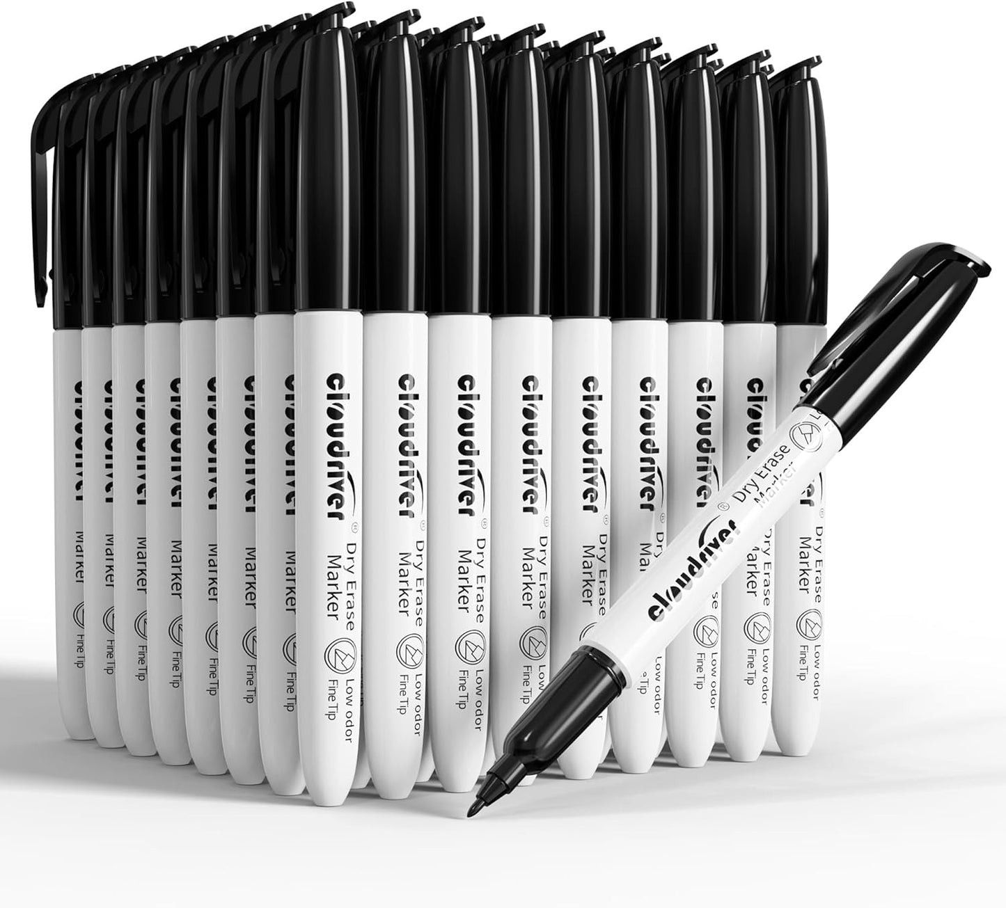 cloudriver Dry Erase Markers Ulta Fine Tip, 72 Pack Black Whiteboard Marker, 0.7mm, Low Odor, For Office And Home