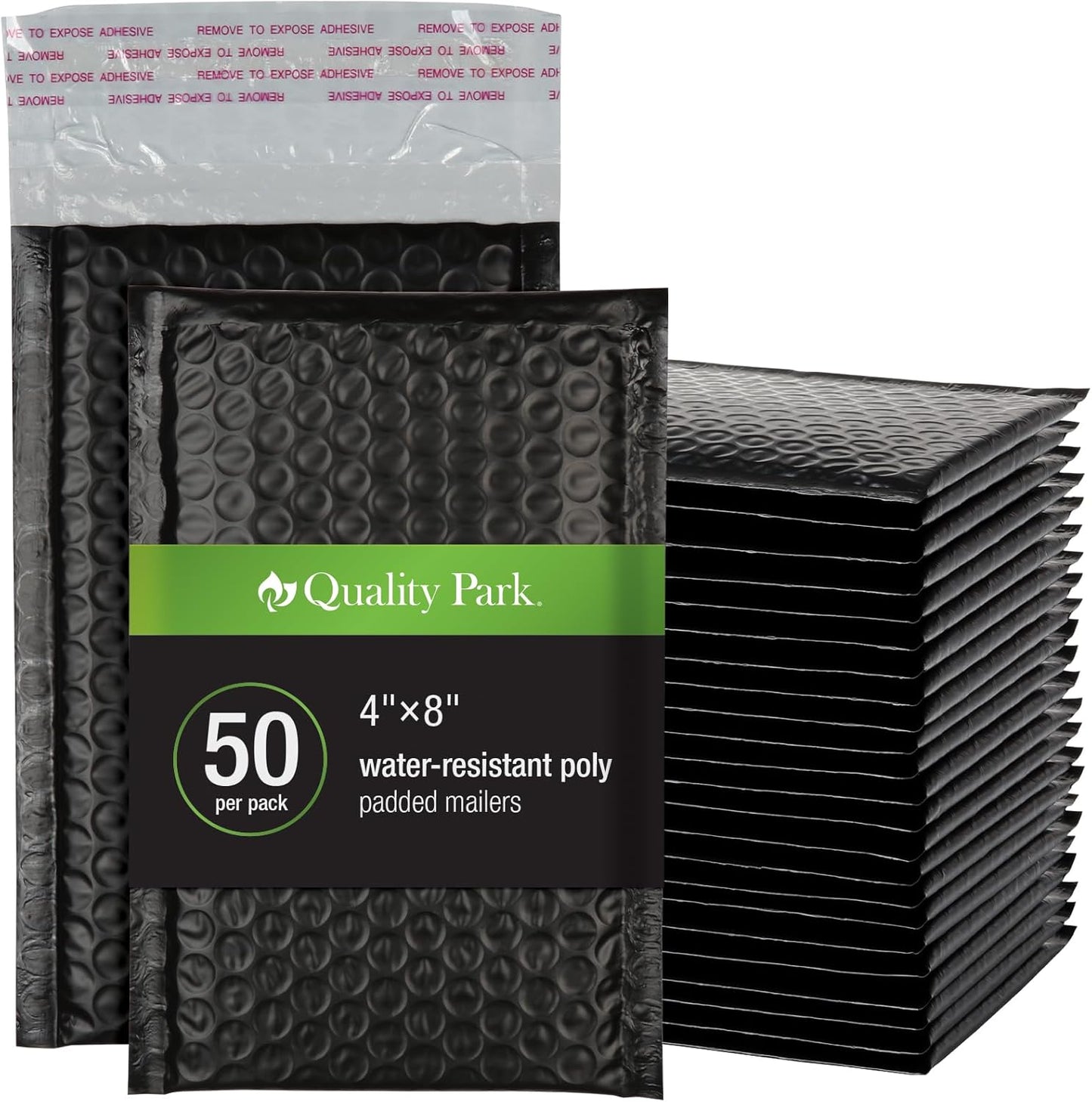 Quality Park Bubble Mailers, 6 x 9 Inch, White Poly Mailers, Padded Envelopes, Shipping Envelopes, Water Resistant, Self Seal, 50 Per Box (QUA85856), Plastic