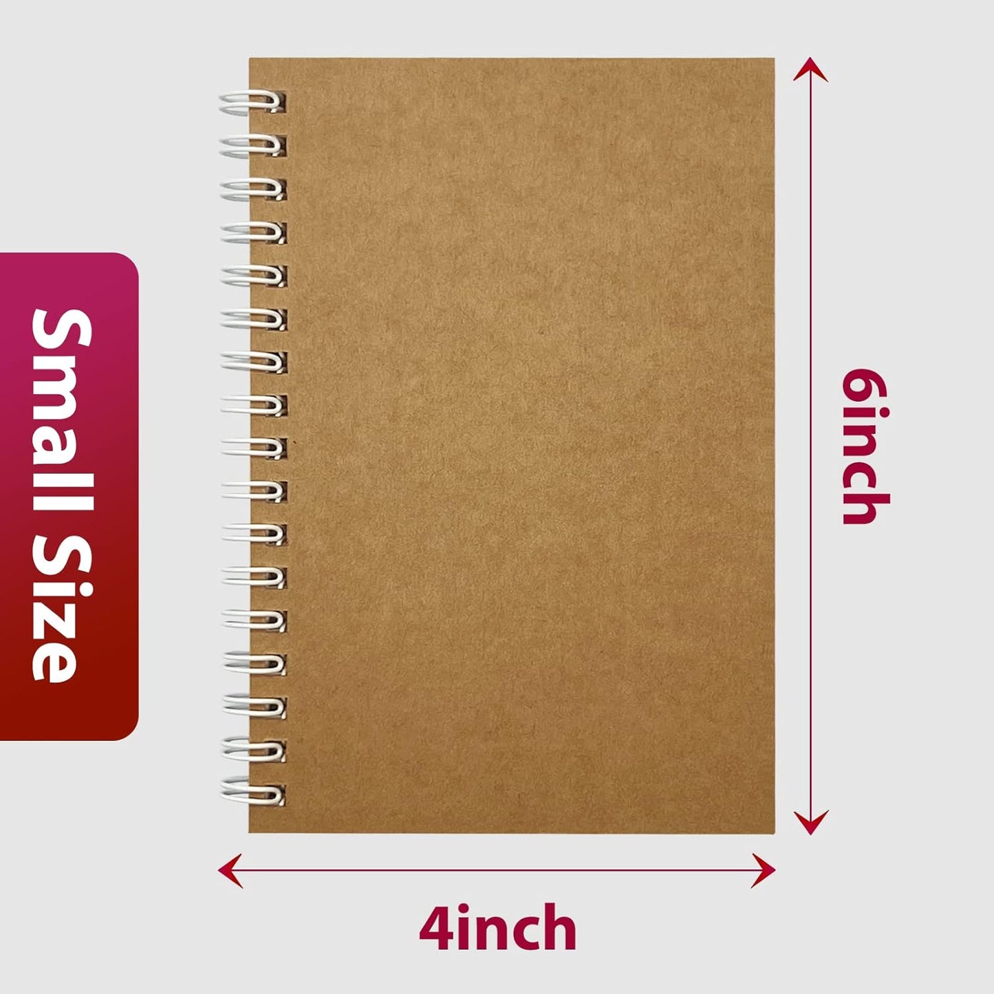 Small Spiral Notebooks 4 x 6 Inch - 4 Pack Mini Pocket Memo Note Pads 80gsm Paper Notepad with 50 Sheets per Pad, Perfect for Notes and Lists