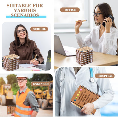 30 Sets Employee Appreciation Gifts Bulk Inspirational Spiral Notebook with Sticky Note and Motivational Bamboo Pens Thank You Gifts for Employees Coworkers,Teachers,Nurse,Office Staff,Team,Volunteer
