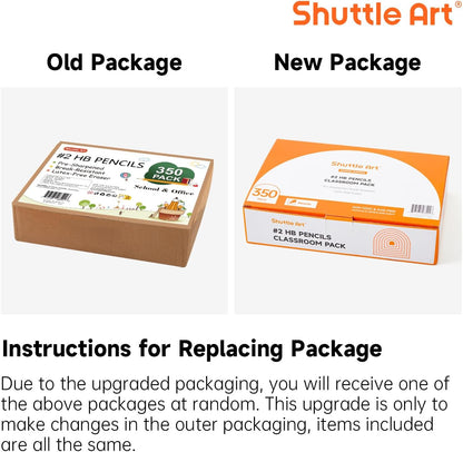 Shuttle Art Wood-Cased #2 HB Pencils, 350 Pack Sharpened Yellow Pencils with Erasers, Bulk Pack Graphite Pencils for School and Teacher Supplies, Writing, Drawing and Sketching