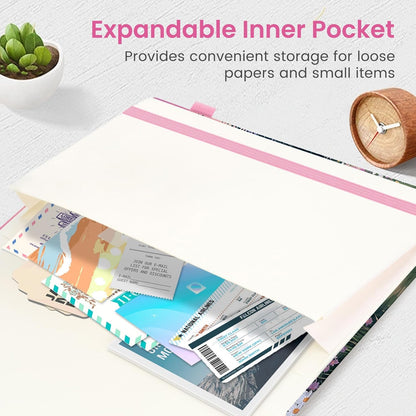 Taja Aesthetic Lined Journal for Women, Pretty 6" x 8" Notebook for Work & Note with 160 College Ruled Pages, Hardcover Leather Notebook for Journaling, Note Taking, Bible Study, Hummingbird