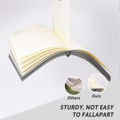 BOBO RABBIT Softcover Lined Journal Notebook 348 Pages Lay-Flat Bound Soft Leather Journaling Notebook for for Writing Work School Office Note Taking, 5.75"x8.31" Grey