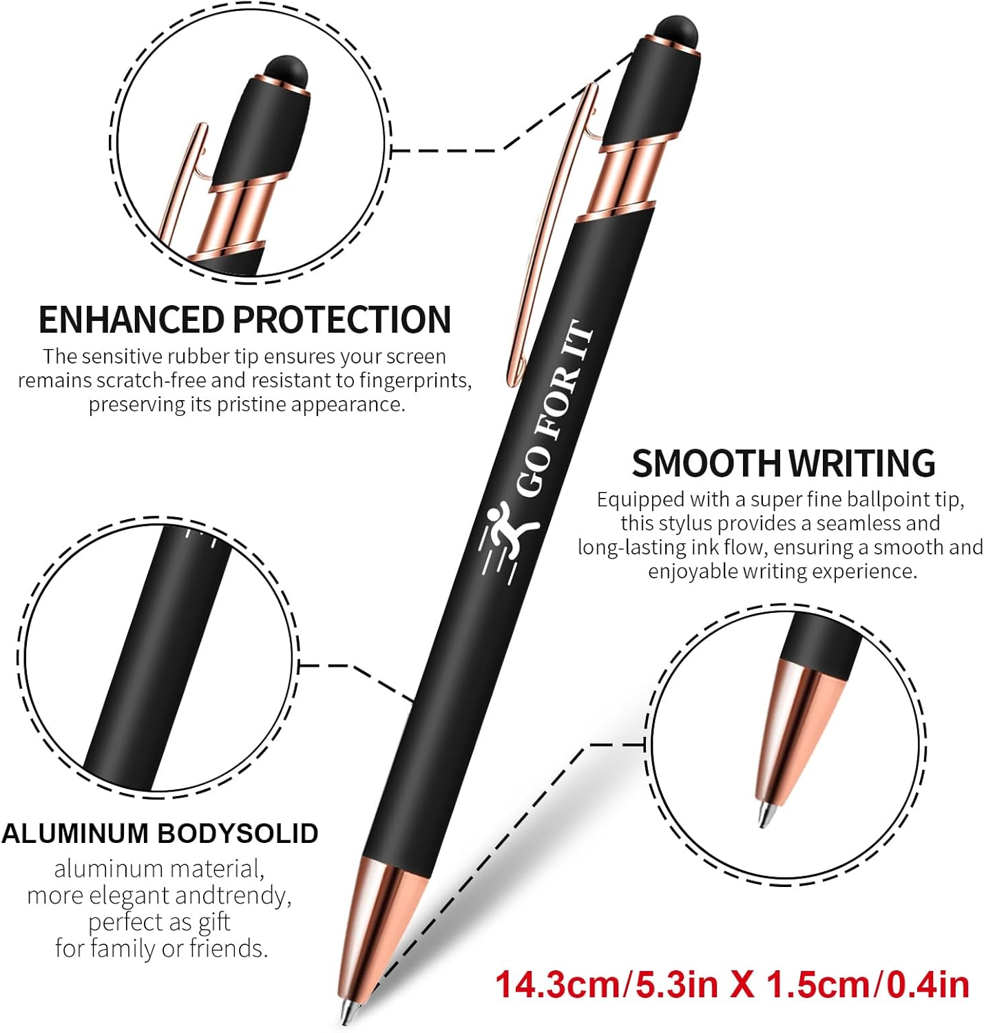 15 Pack Motivational Pen Set - Inspirational Quotes Retractable Ballpoint Pens for Office School Supplies, Encouragement Gifts for Women Men, Multicolor