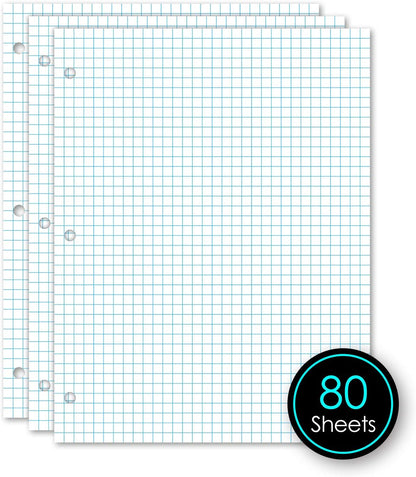 iScholar Quad Filler Paper, 4 Squares per Inch, 10.5 x 8 Inches, 80 Sheets (24844) White