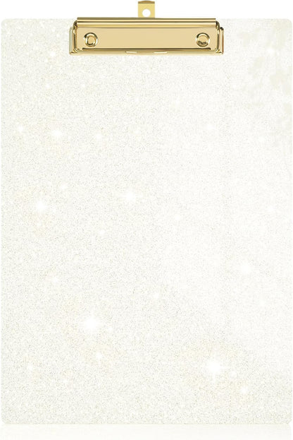 Rimilak Acrylic Glitter Clipboards, Sparkly Board with Low Profile Gold Clip, Designed for Classroom School and Office Use, A4 Letter Size 9 x 12.5 in, Pink