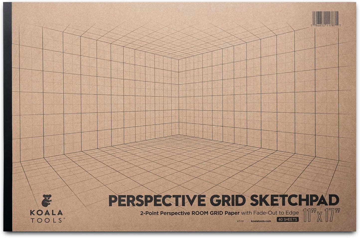Koala Tools | Drawing Perspective (1 and 2-Point) Large Sketch Pad (1 Point - 9 x 12)