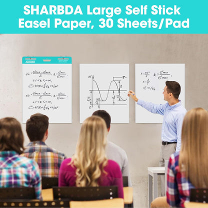 Chart Paper,Sticky Easel Pad for Teachers, 20x23 Inches,Anchor Flip Chart Paper with Lines,Heavyweight Self-Stick Flip Chart Paper, Residue-Free & EasyRemoval, 60 Sheets, 2 Pads