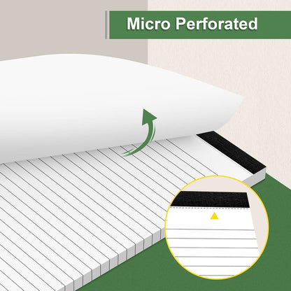 Legal Pads 8.5 x 11 Yellow Note Pads 8.5 x 11.75 Wide Ruled Writing Pads Lined Notepad for Home, School, Office Use, 80gsm Perforated Paper - Sturdy Cardboard Backing Support, 5 Pack (30 Sheets/Pad)