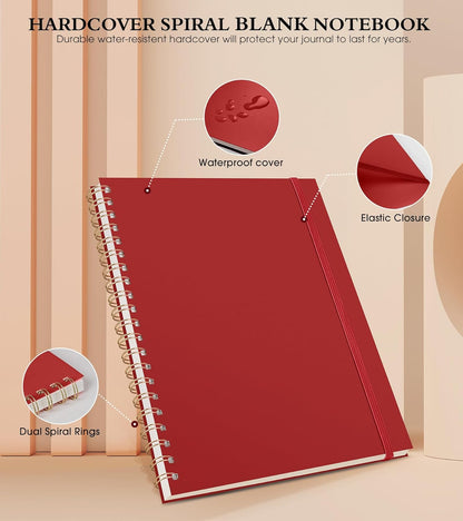 Spiral Notebook Journal 8.5” x 11”, A4 Large Pink Notebooks for Women Men, College Ruled Lined Journal, 100 GSM Paper, Plastic Hardcover Spiral Bound Journals for Work School Note Taking Business