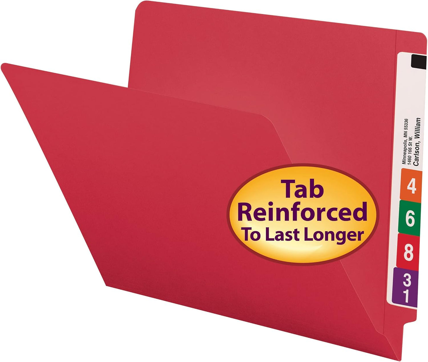 Smead End Tab File Folder, Shelf-Master Reinforced Straight-Cut Tab, Letter Size, Green, 100 per Box (25110)