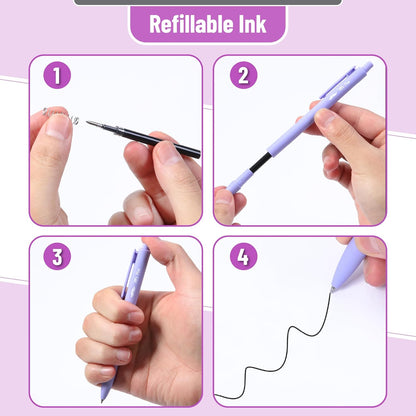 Mr. Pen- Retractable Gel Pens, 12 Pack, Colorful Ink, Fine Point 0.7mm, Fast Dry, Smooth Writing, Cute Pens for Drawing, Writing Planner and School Supplies