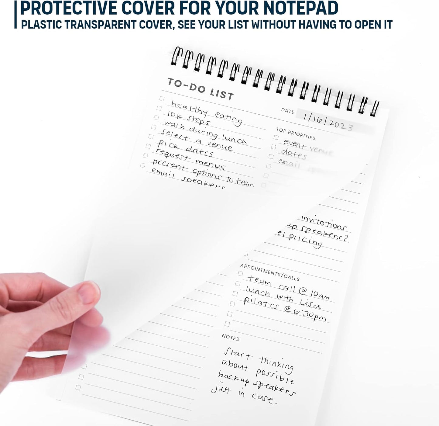 To Do List Notepad: With Multiple Functional Sections - 6.5 x 9.8" 60 Sheets - Spiral Daily Planner Notebook - Task CheckList Organizer Agenda Pad for Work - Note & Todo List Organization Notebooks