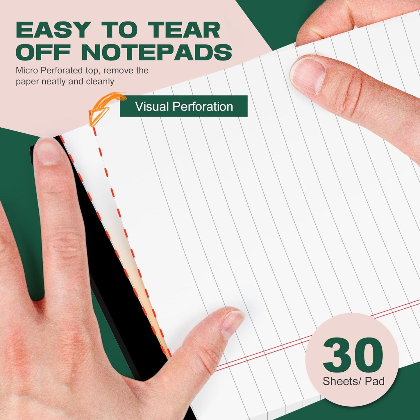 Legal Pads 4x6 Inch College Ruled Small Notepads Writing Note Pads for Work Study Taking Notes To do List, 30 Sheet/Pad Tear-Off Lined Paper Pads Memo & Scratch Pads for Office Home Car School, 8 Pack