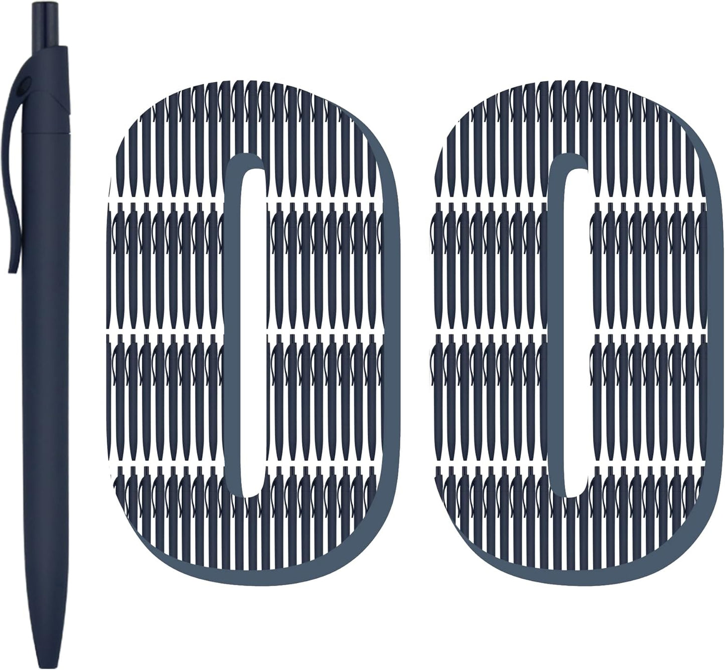 Deegtran 100 Pack No Bleed Black Barrel Click Pens, Wholesale Retractable Ballpoint, Medium Point, Smooth Ink, 1.0MM Black Ink