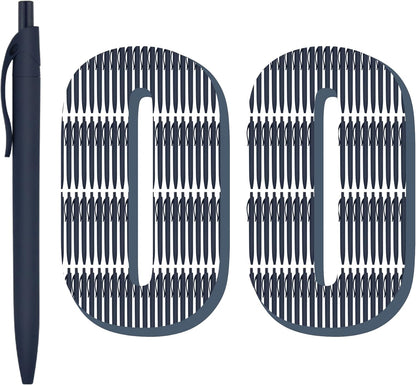 Deegtran 100 Pack No Bleed Black Barrel Click Pens, Wholesale Retractable Ballpoint, Medium Point, Smooth Ink, 1.0MM Black Ink