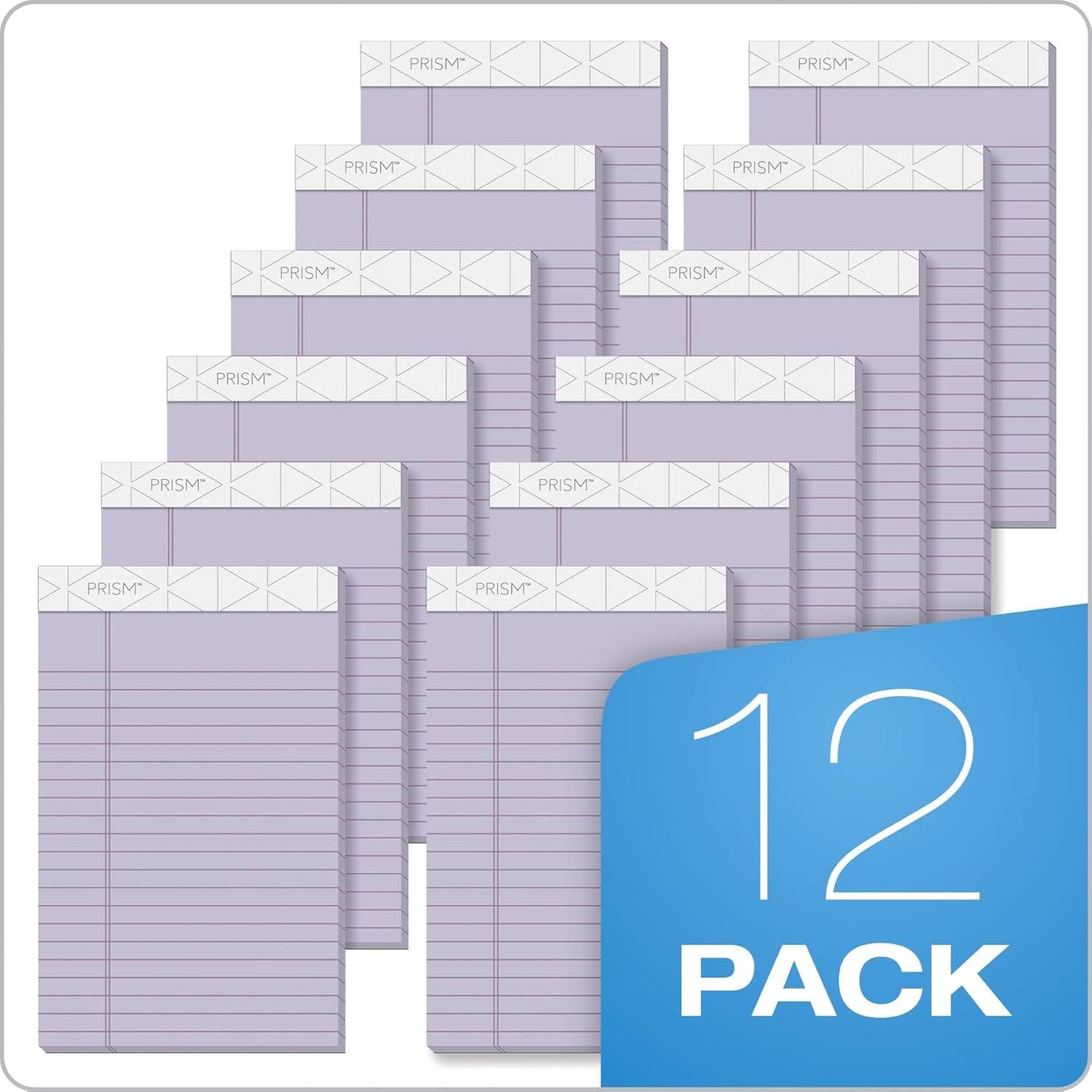 TOPS Prism+ Writing Pads, 5x 8, Perforated, Jr. Legal Ruled, Narrow 1/4 Spacing, Orchid, 50 Sheets, 12 Pack (63040)