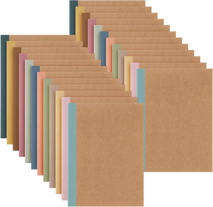 Harloon A5 Composition Notebook Journals 8 x 5.75 in College Ruled Kraft Notebooks with Rainbow Spines Small Lined Composition Book for Office Home(Bright Color,24 Pcs)