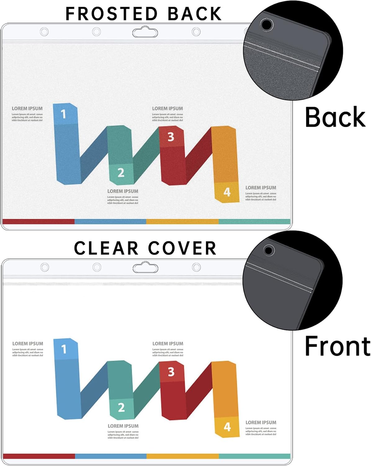 AKONEGE 6PCS Hard Sheet Protectors 8.5" x 11" Waterproof Resealable Zip Paper Page Protectors Clear Rigid Plastic Sleeves for Photos Certificate, Heavy Duty Document Holder Wall Sign Holder, Vertical