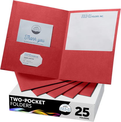 FILE-EZ Two-Pocket Folders, Navy Dark Blue, 25-Pack, Textured Paper, Letter Size (EZ-32523)