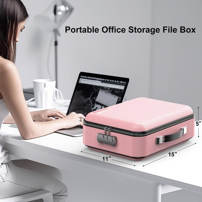 COLCASE Fireproof Document Box with Lock, Hard Fireproof Waterproof Box Creative Hard-Shell Design Fireproof Safe Box Document Organizer for Important Documents Certificates Laptop Passports Black