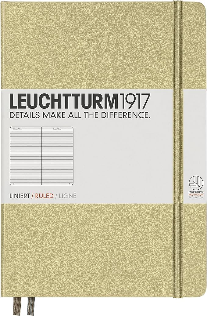 LEUCHTTURM1917 - Notebook Hardcover Medium A5-251 Numbered Pages for Writing and Journaling (Navy, Ruled)