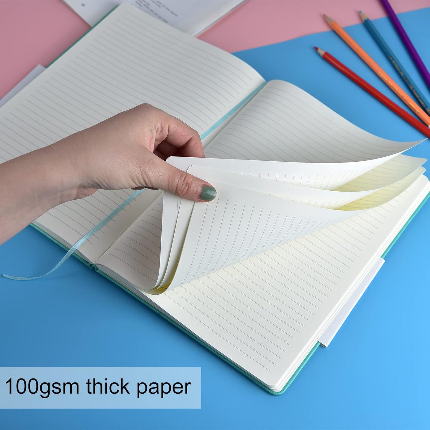Coopay 3 Pack B5 Journal Notebooks Classic College Ruled Notebooks Hardcover Lined Journals for Office Home School Business Writing Note Taking, 10.2 x 7.5 inch, 100GSM Thick Paper, 160 Pages (Black)