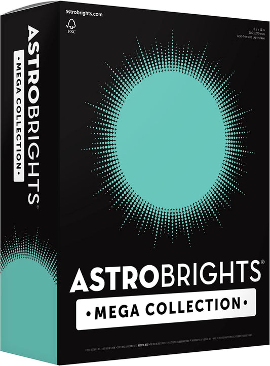 Astrobrights Mega Collection, Colored Paper, Punchy Pastel Blue Bliss, 625 Sheets, 24 lb./89 gsm, 8.5" x 11" - MORE SHEETS! (91730)