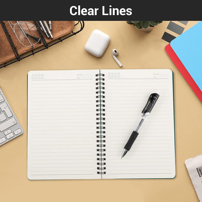 EUSOAR Spiral Lined Notebook, A5 3packs 5.5"X8.3" 120 Pages Lined Travel Notebooks Journal, Memo Notepad Sketchbook, Students College Office Business Diary Ruled Spiral Book Journal-3Colors Covers