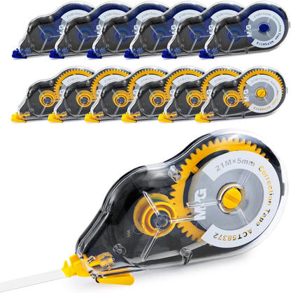 M&G White Correction Tape, Easy to use applicator for Instant Corrections, 39.37 Ft/Pack,for Office (6 Pack, 12M/472"x 0.2")