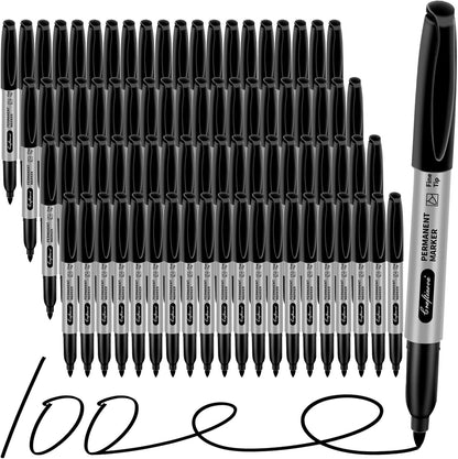 Black Ultra Fine Point Permanent Markers, Extra Fine Tip, Quick Drying and Waterproof, Fade Resistant Perfect on Paper, Glass, Metal, Plastic, Wood, Office & School Use, 30 Pack