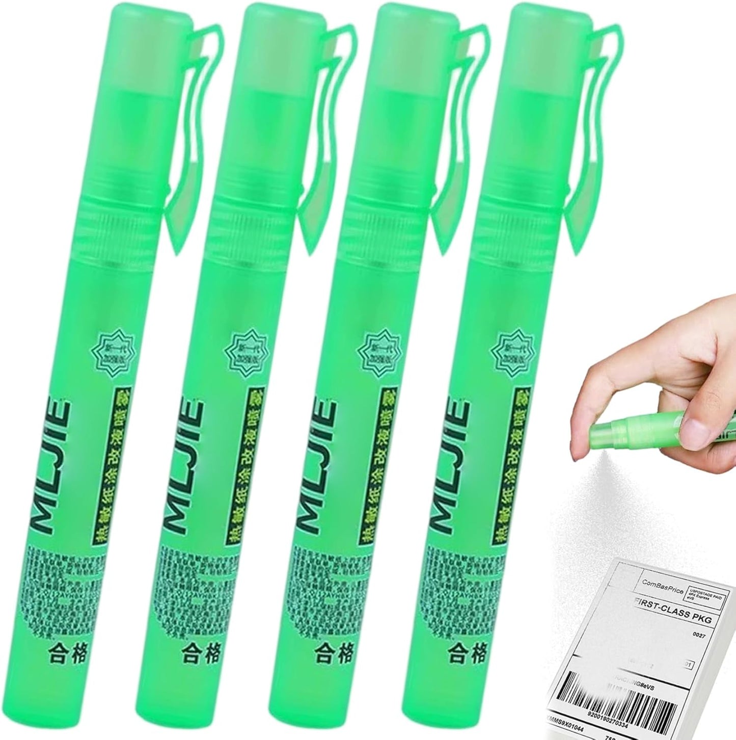Thermal Paper Eraser Spray Quick Dry White Out Liquid Spray with Lid 4PCS Portable Correction Fluid for Documents, Labels, Packages, Shipping Addresses Office Products..