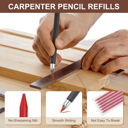 PATIKIL 12Pcs 2.8mm Carpenter Pencil Lead Refills, Solid Dry Pencil Refills Break Resistant Lead Refill for Mechanical Carpenter Construction Pencils Art Drafting, Multicolor