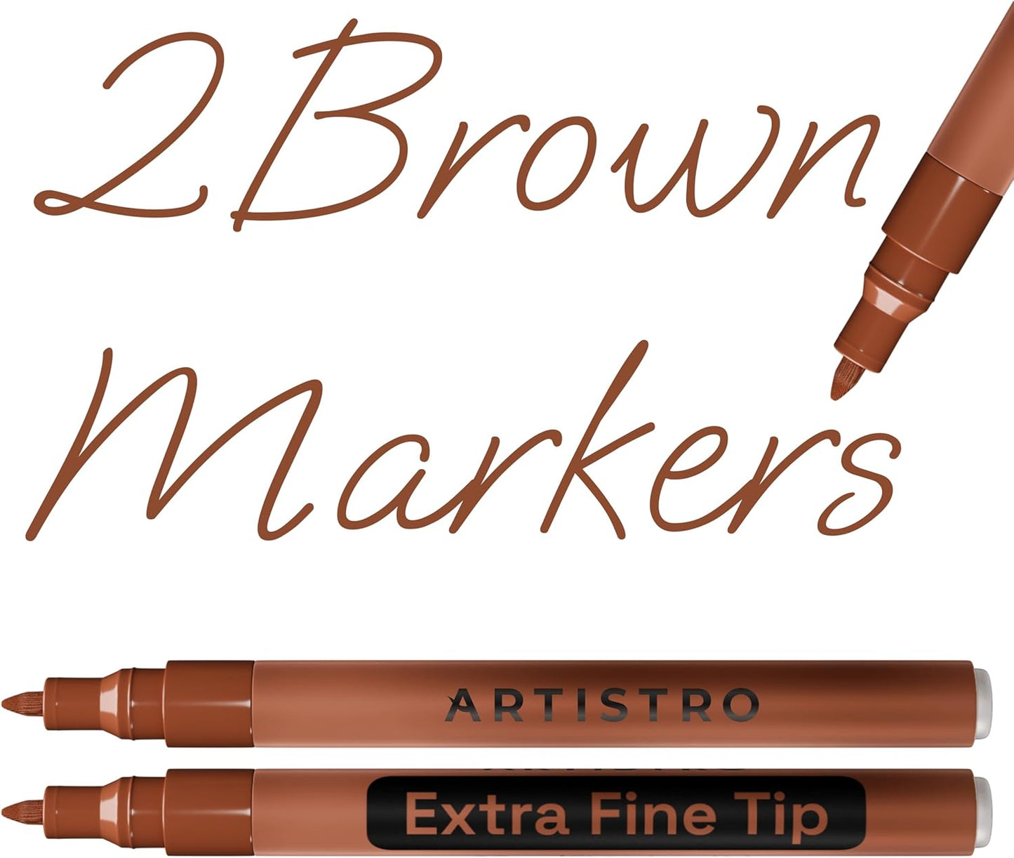ARTISTRO 2 Gold Acrylic Paint Markers - 0.7mm Extra Fine-Tip Metallic Paint Pens - Perfect for Crafting, Art Projects, & More
