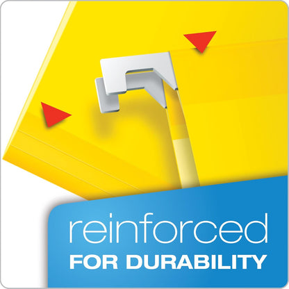 Pendaflex Reinforced Hanging File Folders, Letter Size, Bright Green, 1/5 Cut, 25/BX (4152 1/5 BGR)