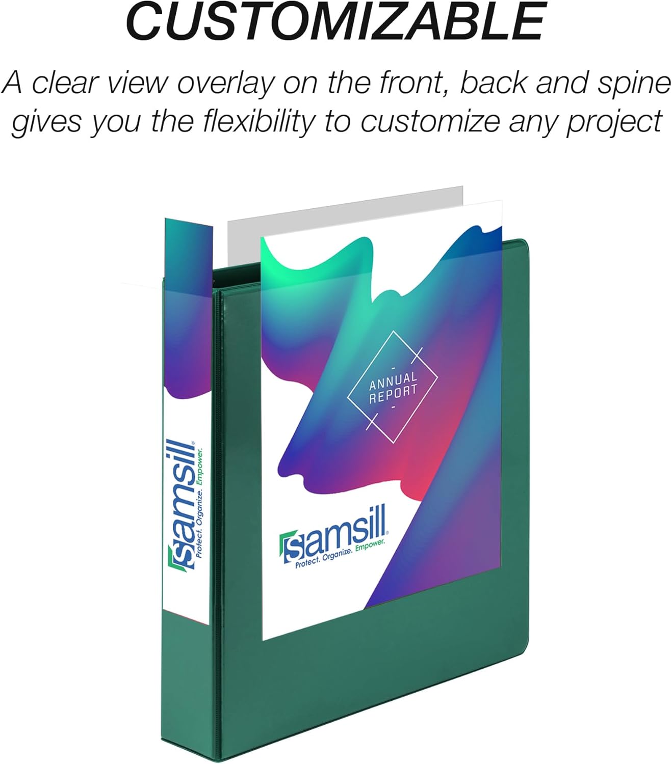 Samsill 1.5 Inch 3 Ring Binders, Economy Round Ring, Clear View Cover, 325 Sheet Capacity - for School, Home, Office - White, 4 Pack