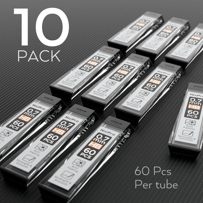 Nicpro 600 PCS Lead Refills 0.5mm HB #2 Break Resistant Mechanical Pencil Refills 0.5 mm, 60 Pack Per Tube, 10 Tubes