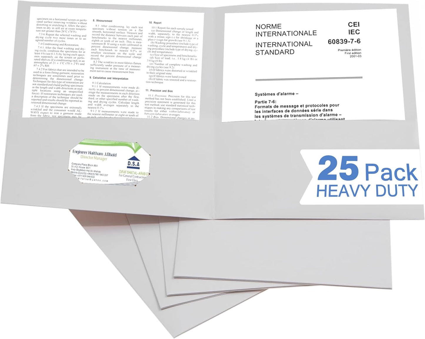 Zzrywuty 50 Packs Two Pocket File Folders with Business Card Slot,Textured Paper,Letter Size,Holds 100 Plus Sheets for School,Office,Business,Royal Blue