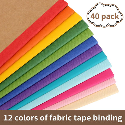 EOOUT 5 Pack A5 Composition Notebook, Kraft Lined Journal Bulk with Pink Spine, 5 Colors, 60 Pages for Women Girls Kids, School Office Supplies