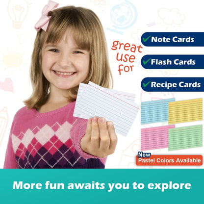 Blank Index Cards 3x5 Unlined Unruled Flash Note Cards 3" x 5", White, 100 Count, 200 GSM Heavy Weight