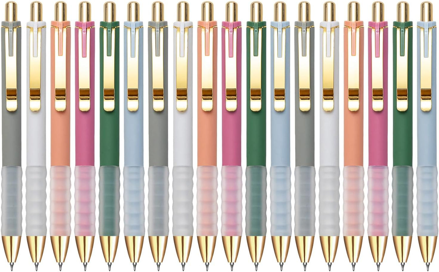 Linbsunne Gel Pens Black Ink Pen 0.5mm fine Point Pens Smooth Writing Retractable Office Supplies (12-count)