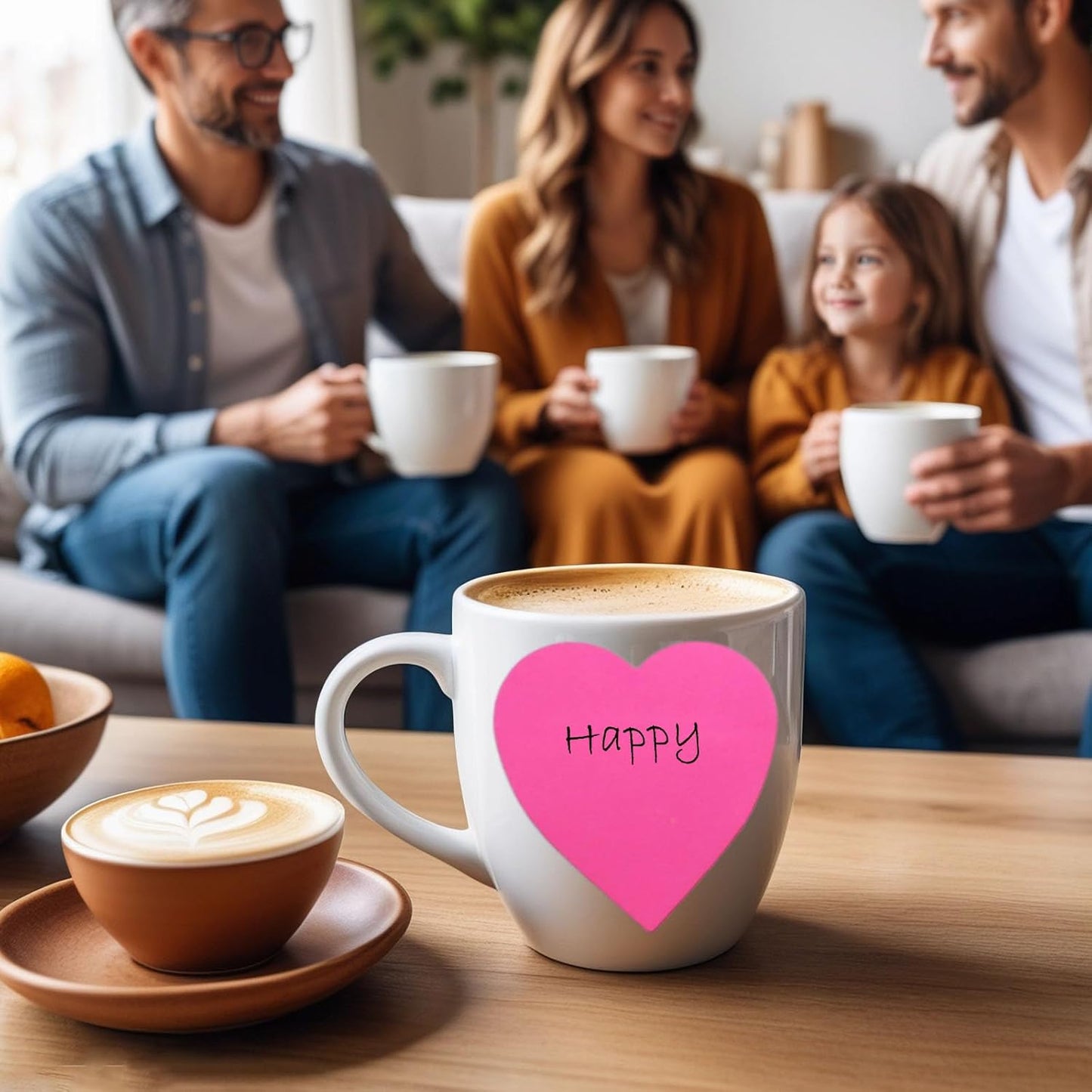 9 Pads Heart Sticky Notes 3x3 in, Super Cute Bright Color Heart Shaped Sticky Notes Strong Adhesive Post, Clean Removal, 82 Sheets/Pad