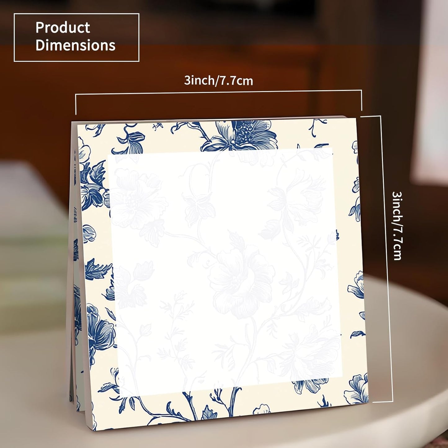 Sticky Notes 3x3 Inch, 2 Pads Cute Self-Stick Note Pads, Strong Adhesive Notepads for Office, Home, School, Organization and Reminders Watercolor Wildflowers