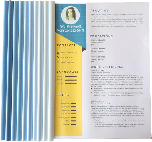 10 Pcs Report Covers with Sliding Bars, A4 Resume Cover, 70 Sheet Letter Size Paper Capacity Presentation Folders, File Document Binder for School and Business