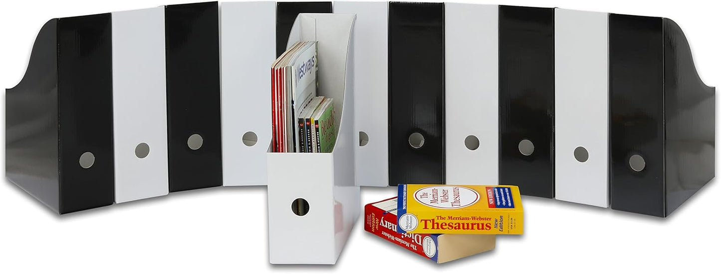 Simple Houseware 6-Pack Magazine File Holder Box, Foldable Cardboard Organizer, White