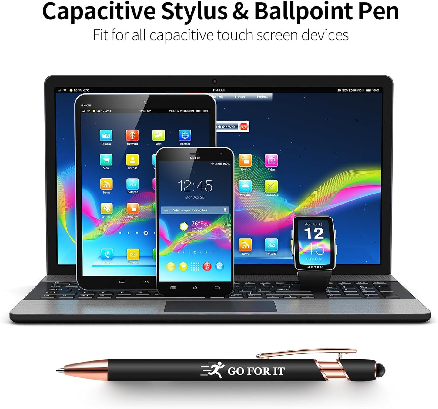 15 Pack Motivational Pen Set - Inspirational Quotes Retractable Ballpoint Pens for Office School Supplies, Encouragement Gifts for Women Men, Multicolor