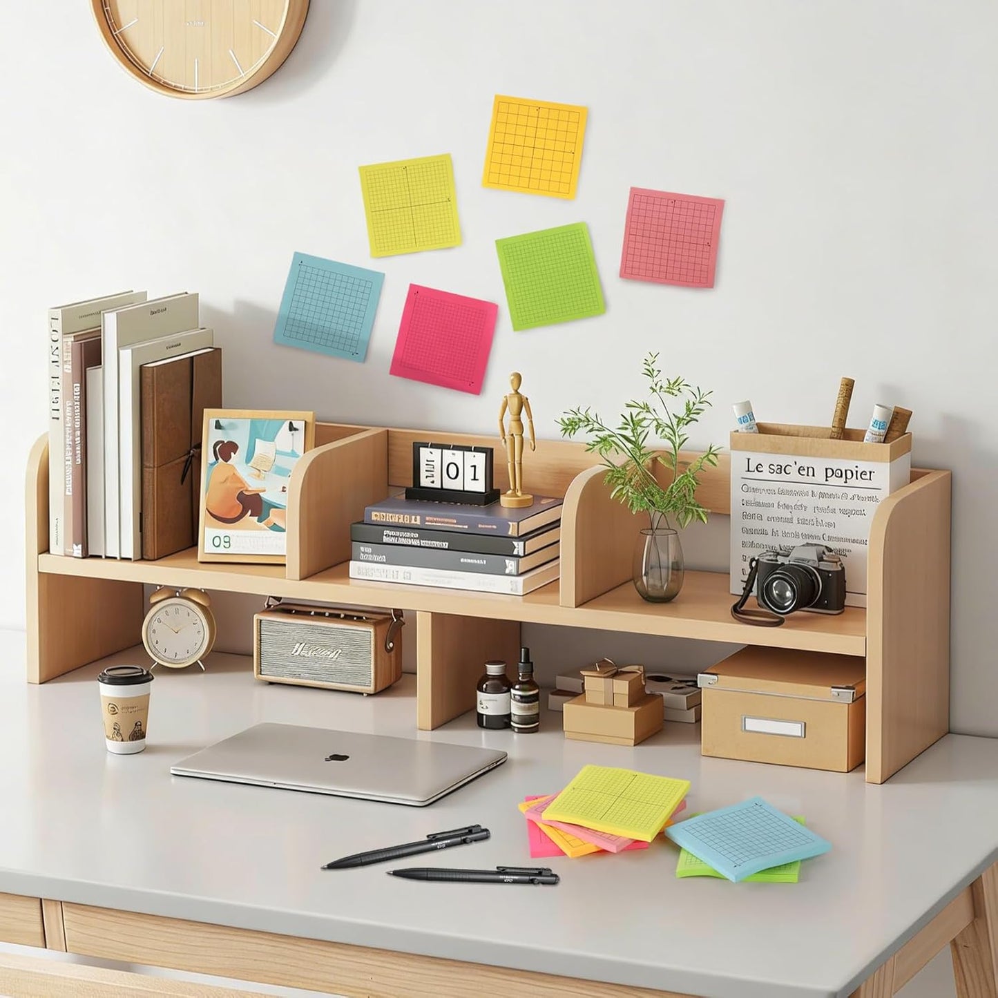 8PCS Graph Paper Sticky Notes 800 Sheets Self Adhesive Mini X Y Axis Coordinate Plane Post It 20 X 20 Four Quadrant Grid Pad for School Office Supplies 3 X 3 Inch